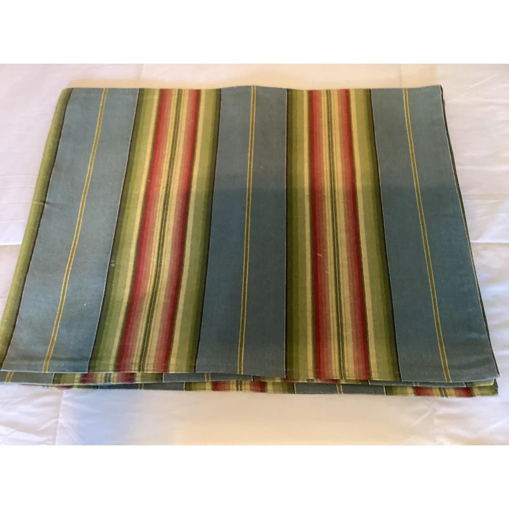 Waverly Sonoma Placemats Sunflower Buckingham Blue Flowered/ Multi-color Stripes